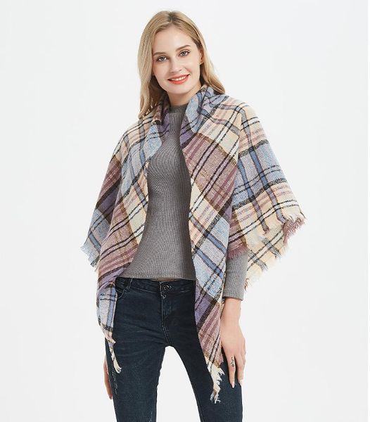 

winter european windproof scarf women thick shemagh tactical shawl arabic keffiyeh triangle scarves, Blue;gray