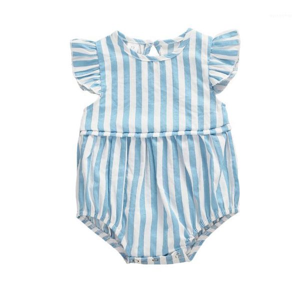 

summer newborn baby toddler girls bodysuit flower print clothes infant1, Blue