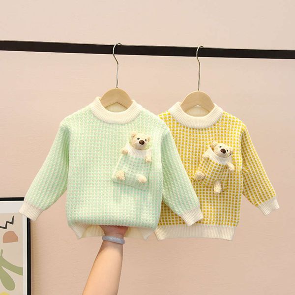 

sweater pullover 2020 new base children's autumn and winter korean thickened girls' knitted coat, Blue