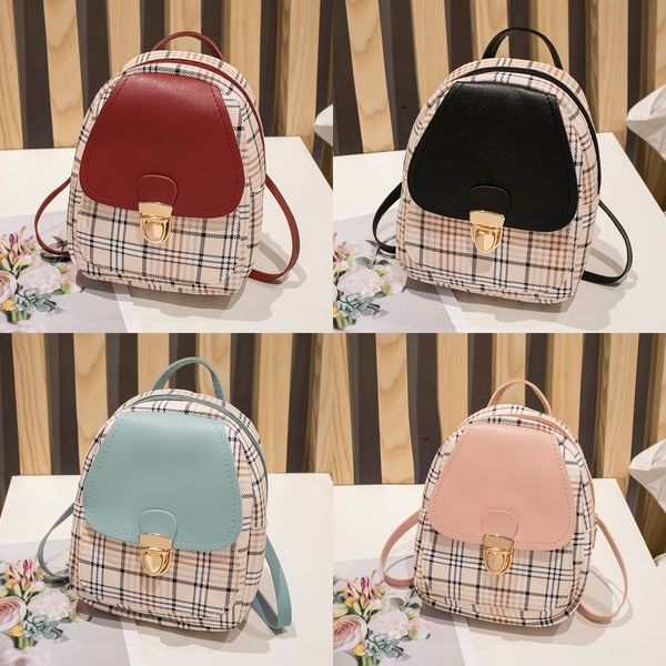 

korean version of women's color lock small backpack can be backpack wallet wallet walletused for new winter 2019 crossbar change purse