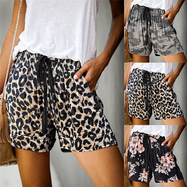 

summer women drawstring elastic waist pocketed loose breathable casual shorts j55, White;black