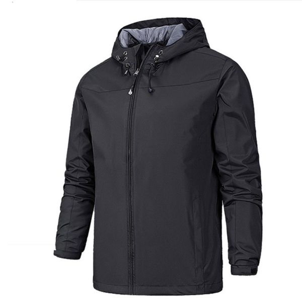 

2021 winter jacket men lightweight hooded zipper waterproof coat windproof warm solid color fashion male coat outdoor sportswear, Black;brown