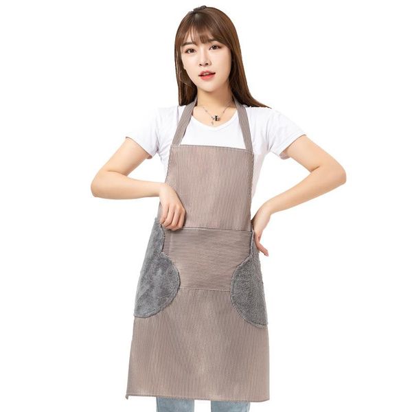 

Kitchen waterproof and oil proof hand wipe apron for cooking