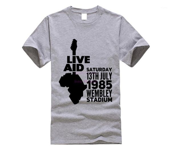 

live aid rock music t-shirts queen 100% cotton electronic guitar hip hop dance concert tshirts for youth fashion band tees1, White;black