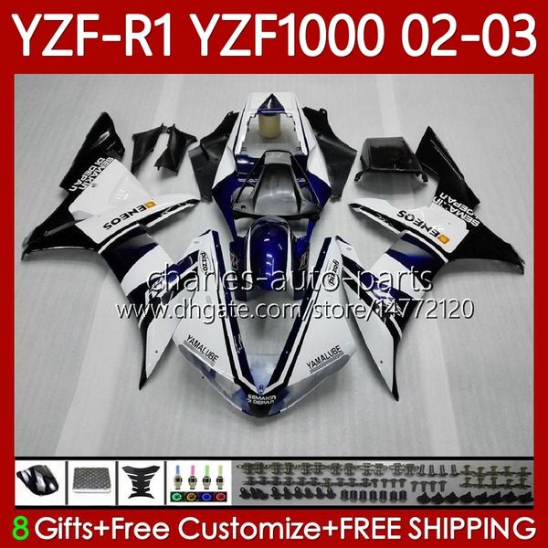 Мотоциклетные тела для Yamaha YZF R 1 1000 CC YZF-R1 YZF-1000 00-03 Bodywork 90NO.10 1000CC YZF R1 YZFR1 02 03 00 01 YZF1000 2002 2003 2000 2001 OEM обтекательный комплект черный белый BLK
