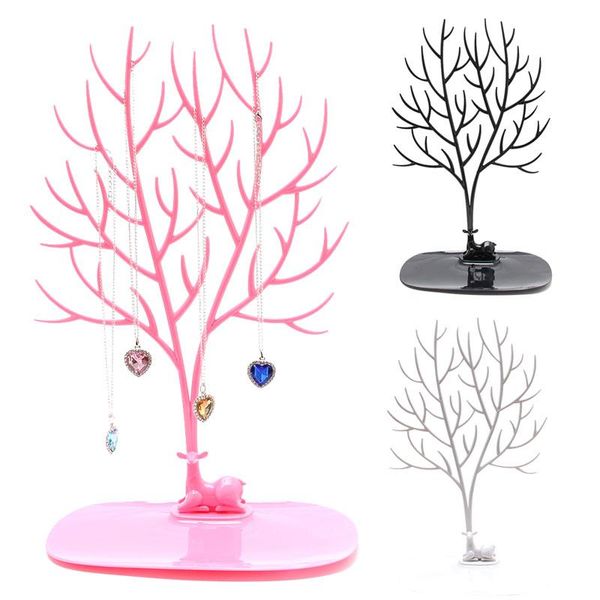 

1 pc jewelry necklace ring earring tree deer stand display organizer holder show rack, Pink;blue