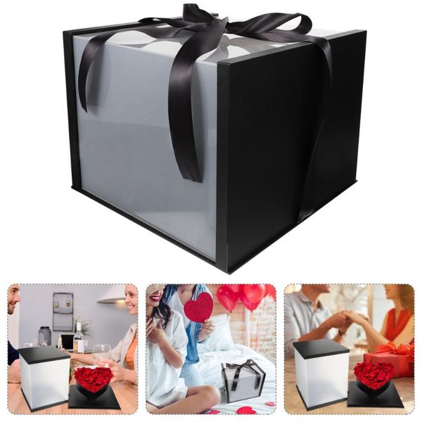 

gift wrap flower box creative wrapping valentine's day case with ribbon