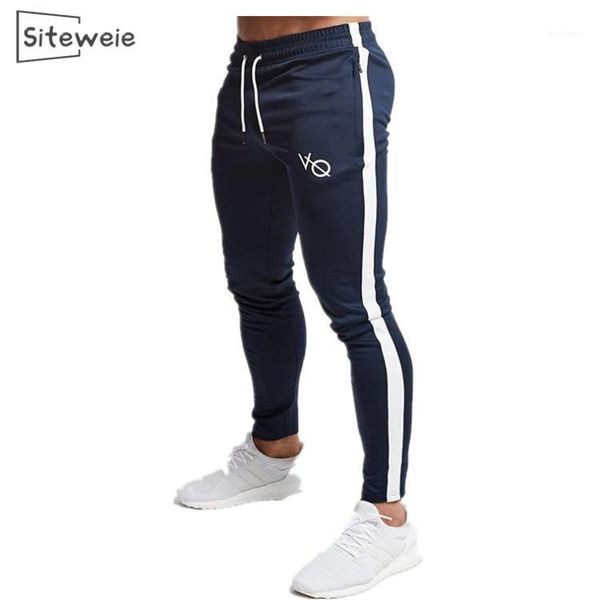 

siteweie sportswear fitness pants men gyms skinny sweatpants 2020 fashion cotton track pant bottom jogger workout trousers l2521, Black