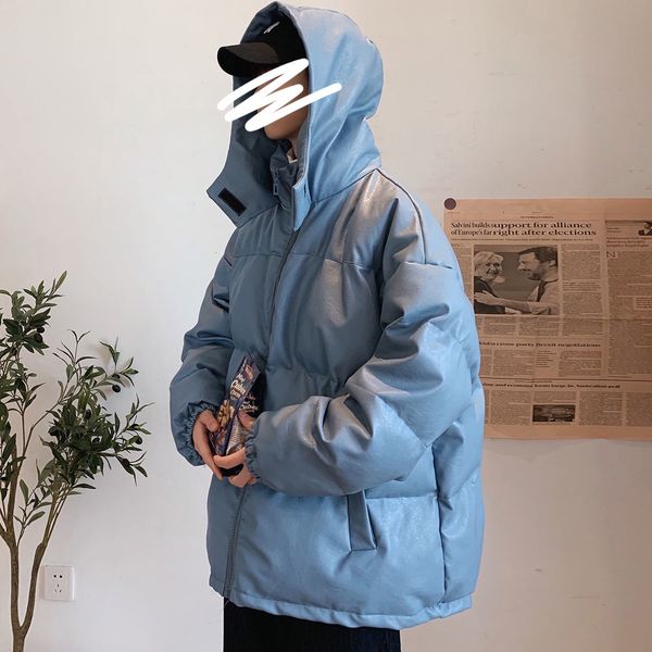 

2021 new privathinker casual oversize warm winter coat men thicken zipper jackets woman streetwear parka tivw, Black