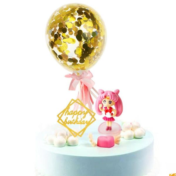 

2pcs 5inch confetti balloon cake ers birthday wedding decorations transparent clear balloons confetti party supplies pa152 wmtoti