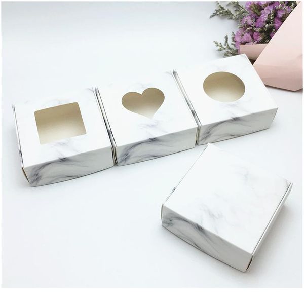 

24 pcs pvc window christmas candy brown gift packaging box for wedding\\candy\\crafts\\cake\\handmade soap packing gi jllwrf