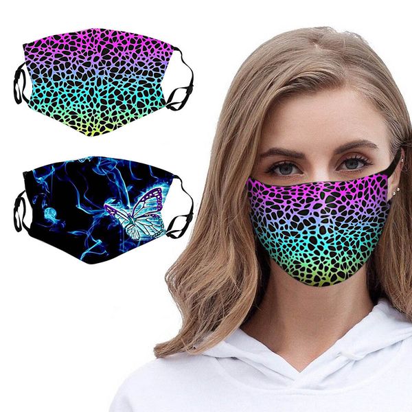 

in stock face mask men women 2-layer cotton fashion face masks dustproof and sunscreen anti dust fog mask spot leopard print facemask