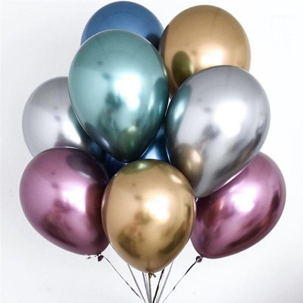 

10pcs/lot 12inch chrome metallic latex balloons air helium globos wedding birthday party decoration inflatable metallic balloons1