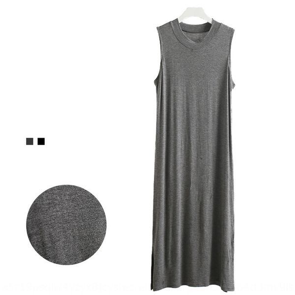 

весна 2020 новая юбки сплошного цвета без рукавов comfor длинных юбок длинного skirttableclose fittingbreathable и мягкой для женщин 9r2ul, Black;gray