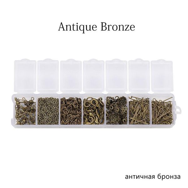 

420pcs jewelry making sets head pins lobster clasps chains jump rings earrings clasps hooks for diy jewelry making accessories h bbyqhx, Silver