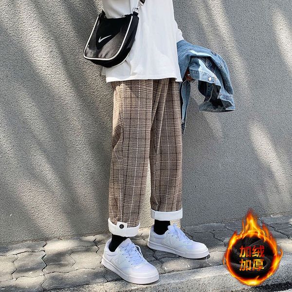 

men's trousers 2021 new fall flattened wide-legged and personalized youth clothing oujh, Black