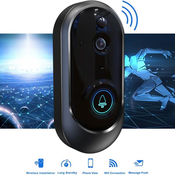 

doorbells wifi 1080p doorbell camera wireless video ir night vision 2-way talk pir motion detection app remote control