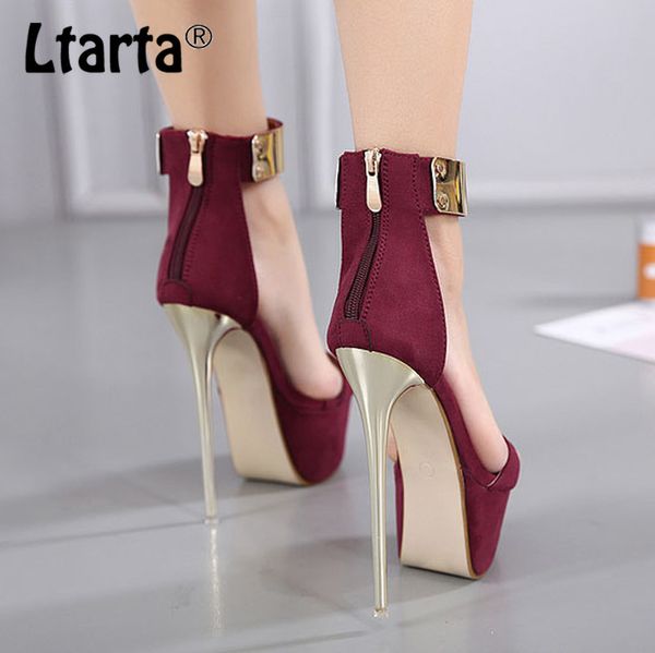 

ltarta women platfrom fish toe sandals classic super high heels night club shoes thin heels high heels sandals jxq 1010, Black