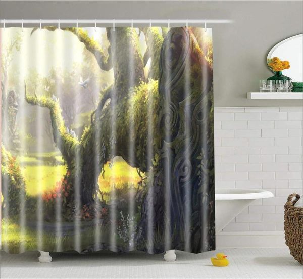 

shower curtains mtmety forest trees printed 3d bath waterproof polyester fabric washable bathroom curtain screen accessories