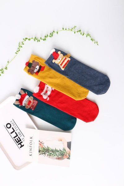 

christmas socks as gifts women sock winter warm colorful kawaii socks soft cotton cute santa claus deer for girl new year1