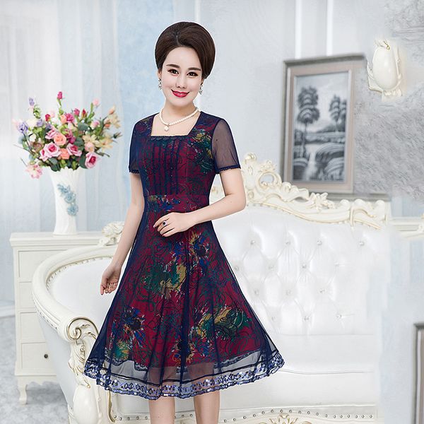

2021 new mais elegantes do vintage tamanho femininas 5xl 6xl vestido floral famale mdia idade vestidos de vero tamanhos grandes 1jyh, Black;gray