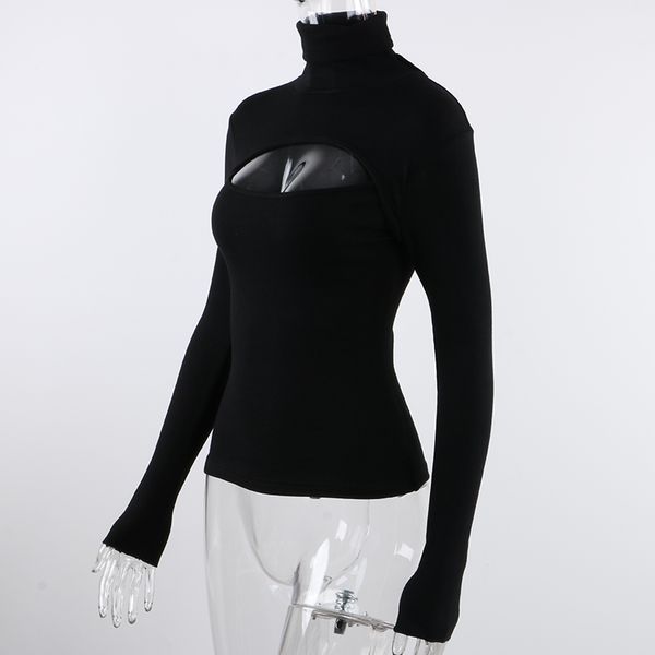 

women's t-shirt women's turtleneck long sleeve slim pullovers, White