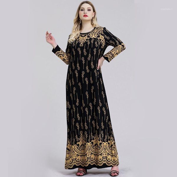 

plus size maxi dress women muslim long sleeves dress o neck islamic clothes turkey arab modest wear loose causal abaya 5xl 6xl1, Red