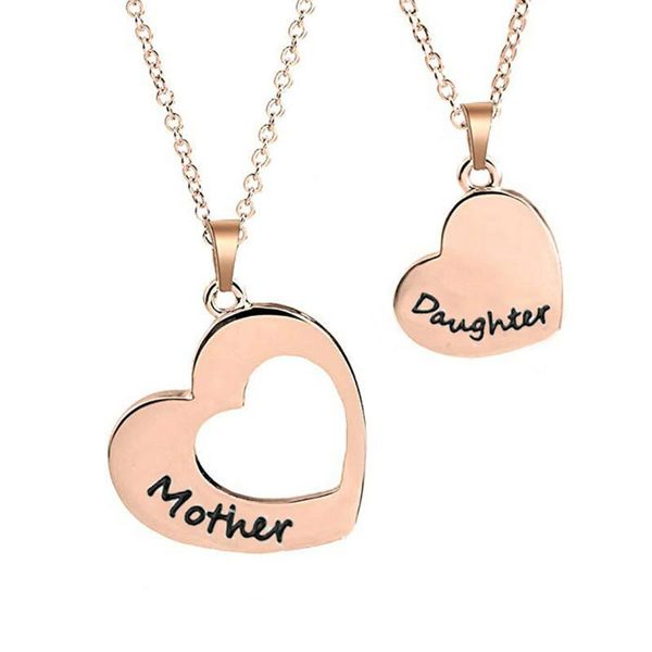 

мама и дочь ожерелье набор для 2 сердце из нержавеющей стали silver rose gold matching puzzle день подвеска дня рождения мамы подарков