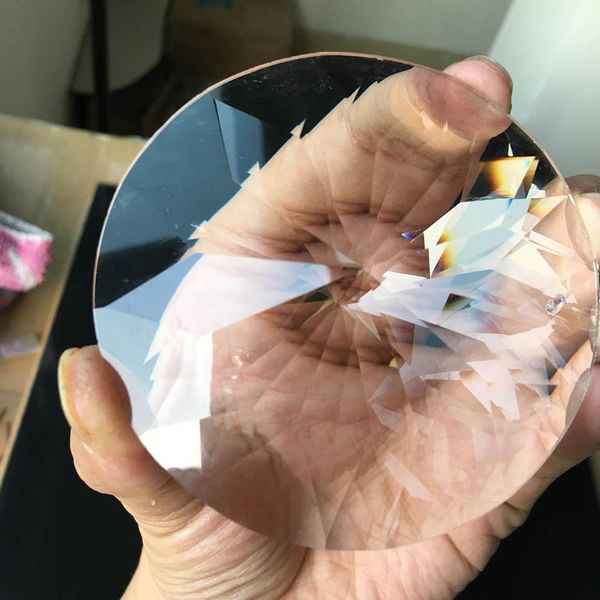 

80 мм кристалл призма солнцезащитная люстра кулон стекло искусство diy висит ufo диска стрелка стрелка головки орнамент дерево орнамент h jl