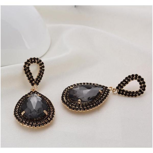 

2017 fashion jewelry crystal super flash silver electroplating water drop rhinestone big drop earrin sqchel homes2007