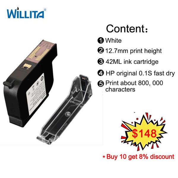 

ink cartridge box white 42ml 0.1s fast dry ink cartridge for handheld inkjet jet printer