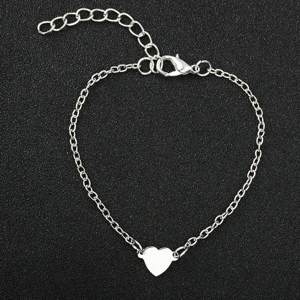 

v-278 heart-shaped love heart stainless steel bracelets & bangles female chain link bracelet for women 2020 women gift, Black