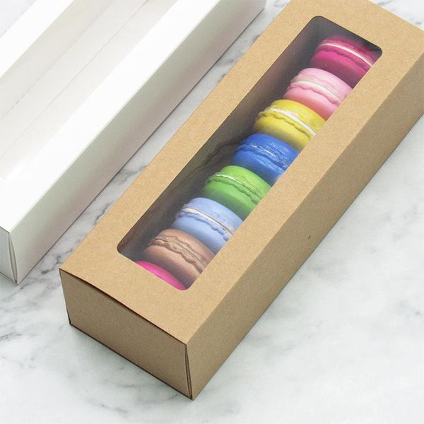 

gift wrap 10pcs kraft paper macaron box cookie chocolate cake packaging christmas party container wrapping supply