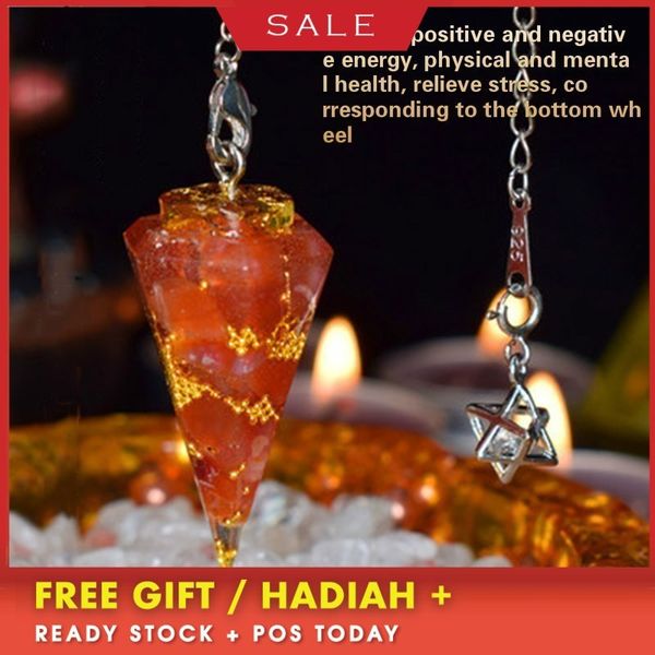 

elite orgonite pendant natural crystal six corner pendeloque cut personality diy chakra bring necklace, Black