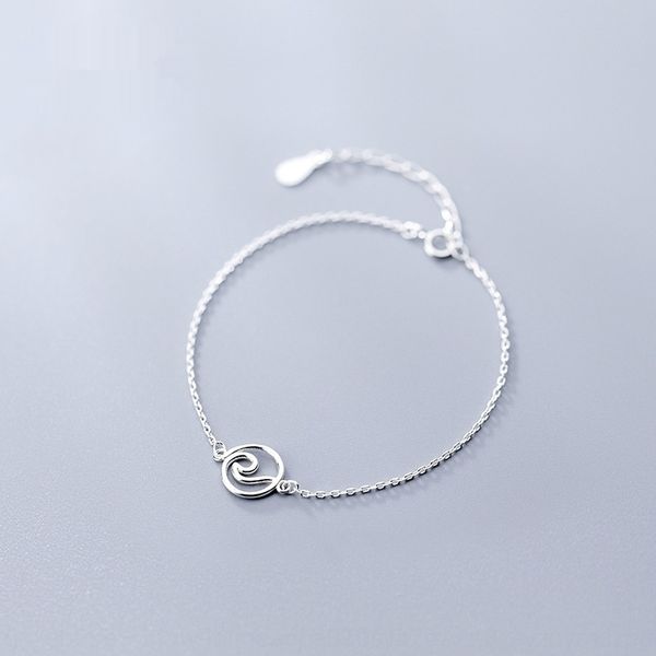 

s925 серебро женщина японский корейский braceletbracelet моды круглый браслет темперамент личности геометрическое рука ювелирных изделий s28, Golden;silver
