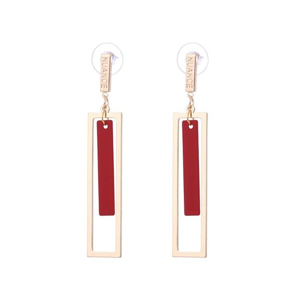 

charm dawapara 2021 fashion hoop earrings square copper long for women jewelry trendy retro present, Golden