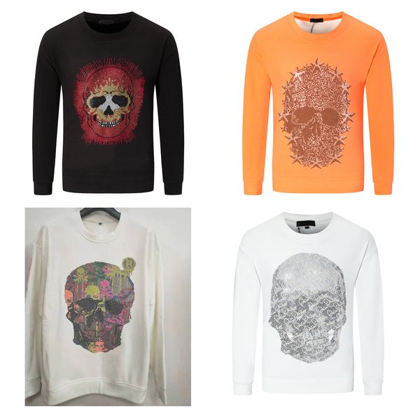 

man designers clothes mens 100% cottom fleece hoodies pp skull ix rhinestone hoodie long t shirt men's clothing sport hooded shirts wea, Black