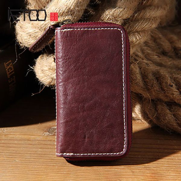 

hbp aetoo leather car key bag, men's multi-functional, Red;black