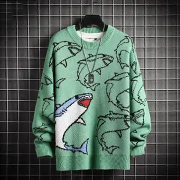 

2021 men's black knitted winter vest little monster print sweater cwxq, White;black