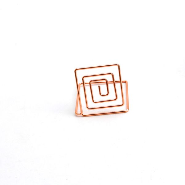 

electroplate card holders geometric figure shape note clamps rose gold color name cards holder new arrival 0 9zq l1
