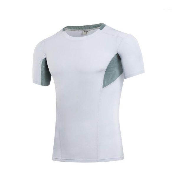 

yoga outfits men athletic apparel sport patchwork print t-shirt quick dry short sleeve tee 1, White;red