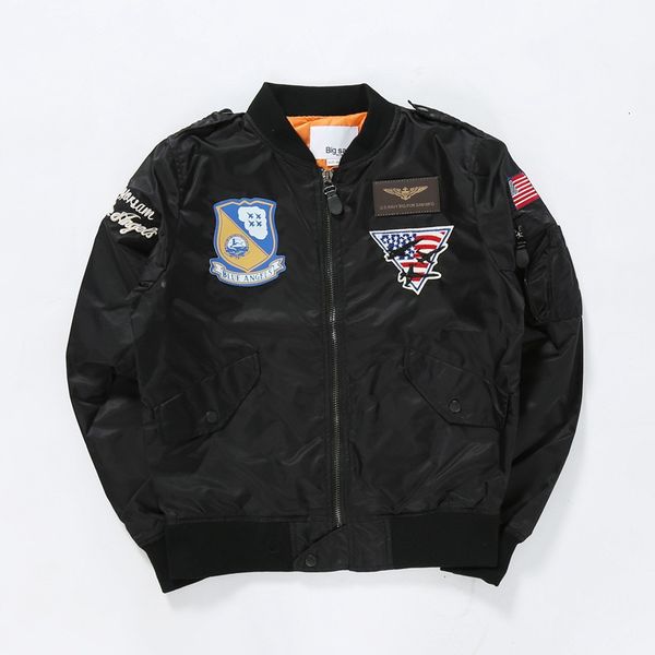 

usa flag army bomber jackets men blue angels flying tigers pilot coats windbreaker hip hop asian size, Black;brown