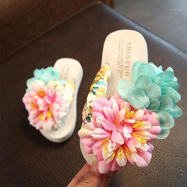 

dress shoes parent-child slippers handmade flower summer sandals non-slip slides beach flip flops plus size 25-421, Black