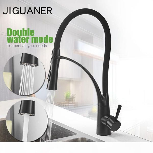 

black kitchen faucet pull-down sprayer 360 rotation kitchen mixer tap bathroom vessel sink faucet black rubber single handle