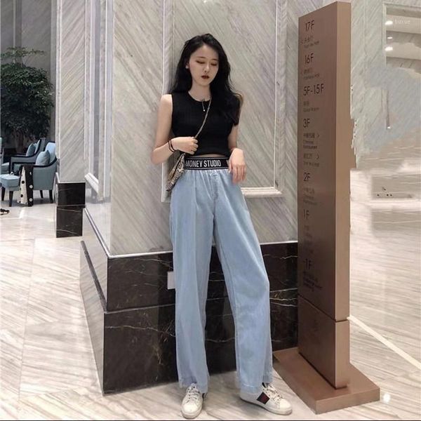 

women's jeans woman wide leg high waist clothes denim clothing blue streetwear vintage quality 2021 fashion harajuku straight pants1