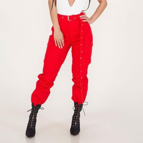 

running pants womens cargo trousers casual combat solid pocket fashion color 2.201, Black;blue