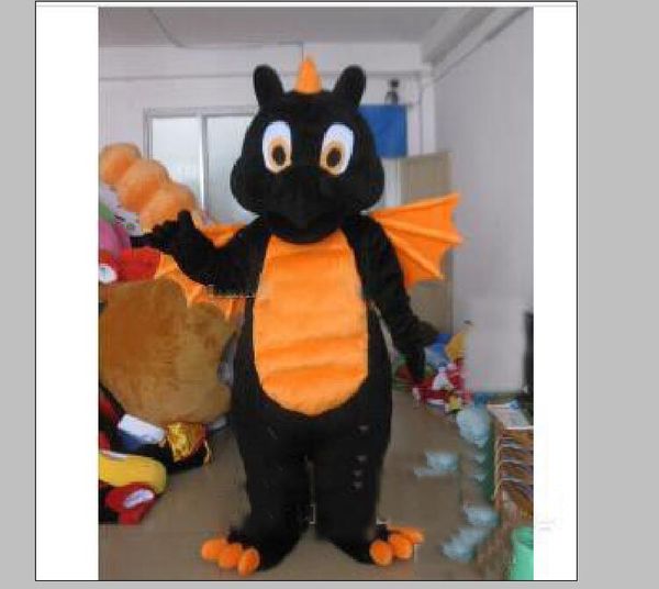 2019 Vendita calda Costume nero della mascotte del drago per adulti, proprio come le immagini