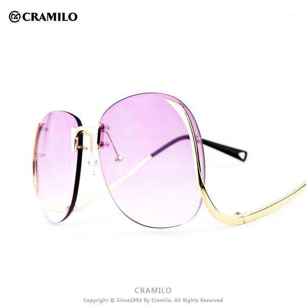 

wholesale-rita 1601 vintage oversized rimless sunglasses blue lenses1, White;black