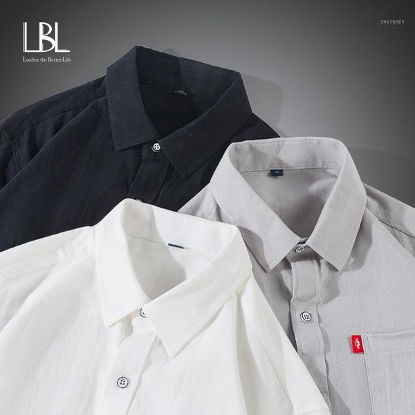 

2021 casual cotton oxford mens shirts long sleeve embroidery streetwear regular fit fashion stylish spring shirt men brand 1, White;black