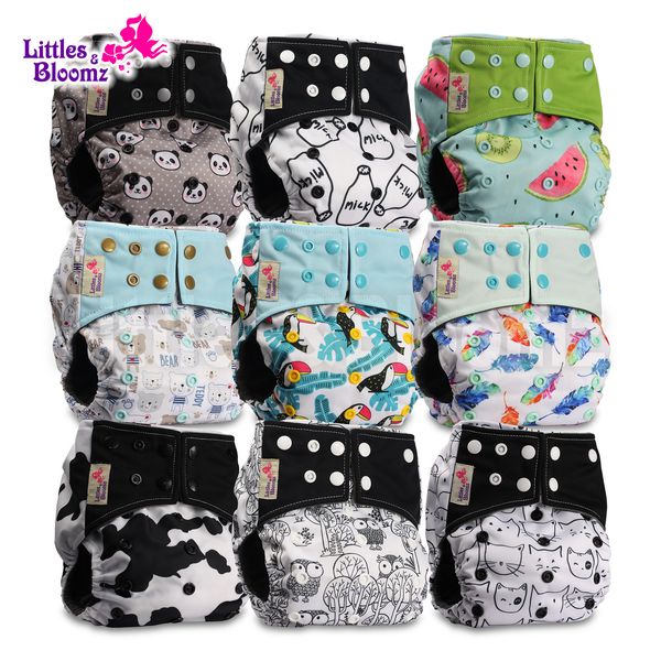 

littles&bloomz] 9pcs/set bamboo charcoal washable real cloth pocket nappy, 9 nappies/diapers and 0 insert in one set 1016